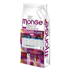 Monge BWILD Best For Breeders begrūdis sausas maistas katėms su ančiuviais, 10 kg