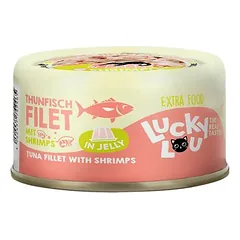 Lucky Lou Extra Food drebučiuose, drėgnas maistas katėms 12 x 70 g — 2 nuotrauka