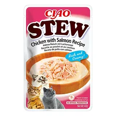 CIAO Stew troškinys katėms su vištiena ir lašiša, 40 g. nuotrauka