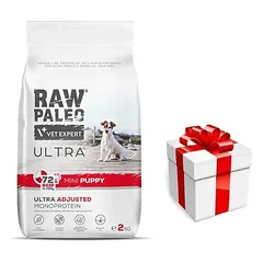 Vetexpert RAW PALEO ULTRA BEEF PUPPY MINI 2KG + Staigmena ŠUNIUI
