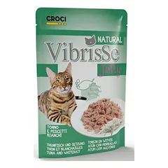 VIBRISSE konservai katėms su tunu ir mailiumi želatine 70g 18vnt
