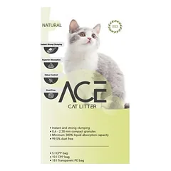 Ace Natural cementinės smiltys katėms, be kvapo, iš natūralaus bentonito, 5 L