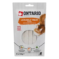 Ontario Lickable Treats Chicken kremas skanėstas katėms, 5 x 14 g