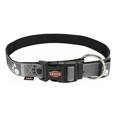 Trixie Dog Silver Reflect Collar S-M 30-45 cm / 15 mm Black/Silver Grey