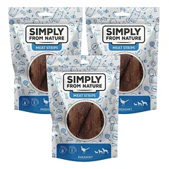 SIMPLY FROM NATURE Meat Strips Fazanų mėsos juostelės šunims 3x80 g
