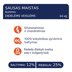 CLUB 4 PAWS Premium visavertis pašaras suaugusiems didelių veislių šunims, 14 kg — 2 nuotrauka