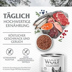 Wolf of Wilderness Adult Single Meat drėgnas maistas šunims, ekonominė pakuotė 24 x 400 g / 800 g, 24 x 400 g: Oak Woods - Wildschwein — 2 nuotrauka
