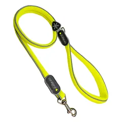 Coralpina Cinquetorri Pavadėlis Fluo - lengvas tinklinis šuns pavadėlis, neoninės geltonos spalvos, Yellow / 7/8 — 2 nuotrauka