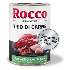 Rocco Classic Trio di Carne drėgnas maistas šunims 6 x 400 / 800 g