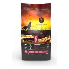 AMBROSIA GF Beef & Fresh Salmon Adult begrūdis jautienos ir šviežios lašišos sausas maistas šunims