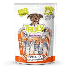 Truly skanėstas šunims, batatai apsukti žuvies oda, 90 g