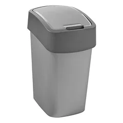 Curver šiukšliadėžė "FLIP BIN" 10L Sidabrinė/grafitinė photo