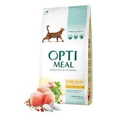 OPTIMEAL™. Visavertis sausas maistas suaugusioms katėms su vištiena.
