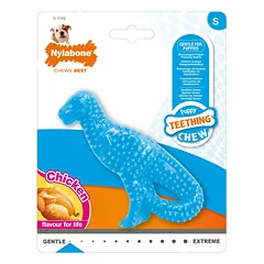 Nylabone Puppy Dino Chew Chicken S - lankstus kramtomasis žaislas šuniukams, vištienos skonio
