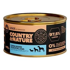 COUNTRY&NATURE Šlapias maistas be grūdų - lašiša su špinatais 410 g