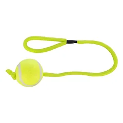 Trixie Tennis Ball On A Rope žaislas šunims su teniso kamuoliu ir medvilniniu virve, ø 6/50 cm