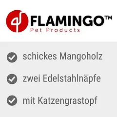 Flamingo dvigubas dubenėlis katėms Lela su kačių žolės dubenėliu, 2 x 375 ml — 2 nuotrauka
