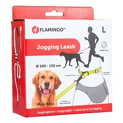 Flamingo Diran Jogging Leash Fluo - bėgimo pavadėlis bėgimui su šunimi, su smūgio amortizatoriumi — 3 nuotrauka