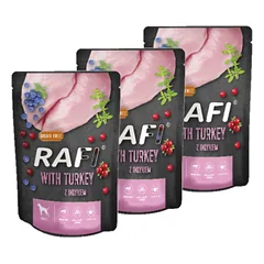 Rafi su kalakutiena šunims - paketėlis 3x300g (juoda pakuotė)