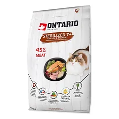 Ontario Cat Sterilised 7+ sausas maistas vyresniems sterilizuotiems katiniams su lašiša ir vištiena, 6.5 kg — 2 nuotrauka