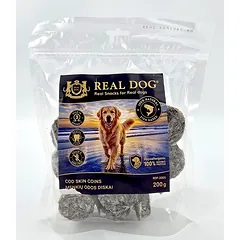 Real Dog Snacks Cod Skin Discs 200 g parduotuvėje Petz.lt