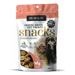 Dr Malou Cat and Dog liofilizuotos vištienos širdelės, skanėstai šunims ir katėms 150 g — 3 nuotrauka