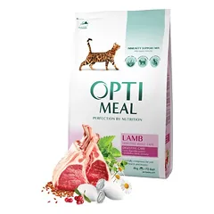 OPTIMEAL sausas maistas suaugusioms katėms su ėriena, jautriam virškinimui, 10 kg — 2 nuotrauka