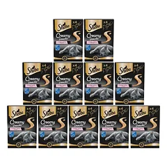 SHEBA Creamy Snacks kreminis skanėstas katėms su lašiša 11 x 4x12g