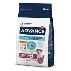 Advance Dog Mini Senior sausas maistas mažų veislių šunims nuo 8 metų su vištiena ir ryžiais, 1.5 kg