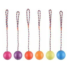 Flamingo rotaļlieta suņiem Tug rope with ball 7 cm Multiple colours