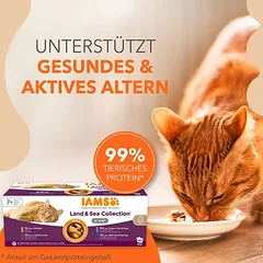 IAMS Advanced Nutrition Senior 7+ Land & Sea Collection drebučiuose, drėgnas maistas katėms — 2 nuotrauka