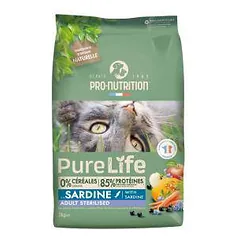 Pro Nutrition Pure Life Adult Sterilised Sardine sausas maistas suagusioms sterilizuotoms katėms, 2 kg nuotrauka