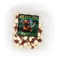 Real Dog SNACKS Kaulas su mazgais, apsuktas triušiena 500g