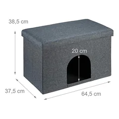 Namelis augintiniams Relaxdays, 64,5 × 38,5 × 37,5 cm — 4 nuotrauka