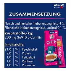 Vitakraft gėrimas katėms su lašiša ir L-karnitinu — 5 nuotrauka
