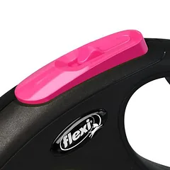 flexi New Neon juostinis pavadėlis, rožinis, 5 m, Dydis S: iki 15 kg — 4 nuotrauka