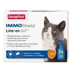 Beaphar Immo Shield antiparazitiniai lašai katėms, 3x1 ml