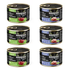 SUPER RAFI Cat Mix 2 6 x 185 g skonių šlapio maisto katėms