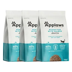 APPLAWS Cat Adult ocean fish and salmon 5,4 kg (3x1,8 kg) vandenyno žuvis su lašiša suaugusioms katėms