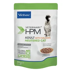 Vibrac HPM Veterinarinis šlapias ėdalas sterilizuotoms suaugusioms katėms su lašiša 12x85g