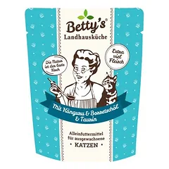 Betty's Landhausküche šviežumo maišelis su kengūros mėsa, drėgnas maistas katėms, su kengūra ir bulvėmis 12 x 100g — 2 nuotrauka
