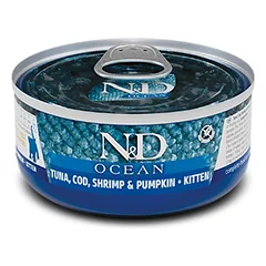 FARMINA N&D OCEAN - CAT Wet Tuna Cod Shrimp&Pumpkin KITTEN 70 g (pak.24)