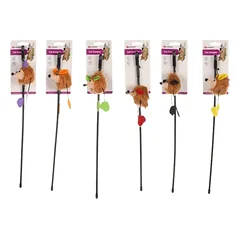 Flamingo Lena Cat Dangler ežys su garsu katėms, 51 cm, įvairių spalvų