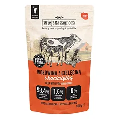 WIEJSKA ZAGRODA Superfoods Jautiena su veršiena ir katžole drėgnas maistas katėms 100 g nuotrauka