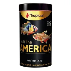 Tropical Soft Line America S minkštas pašaras įvairioms visaėdėms ir mėsėdėms Amerikos žuvims 250 ml