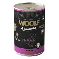 WOOLF ULTIMATE DUCK WITH COCONUT OIL begrūdžiai konservai šunims su antiena 400g