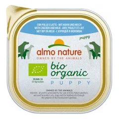 Almo Nature Bio Organic Puppy paštetas šuniukams su vištiena ir pienu, 300 g