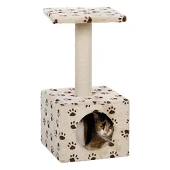 Trixie Junior Zamora draskyklė stulpas su būda, 60cm, smėlio su letenomis