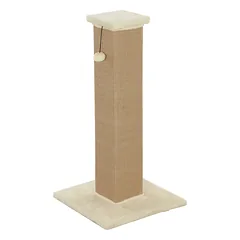 Kačių draskyklė su džiutu ir kabančiu kamuoliuku, smėlinė, 81 cm
