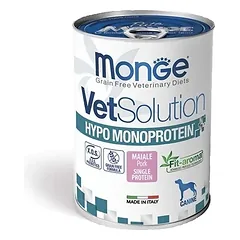 MONGE VetSolution hipoalerginis šlapias maistas šunims su kiauliena 6×400 g